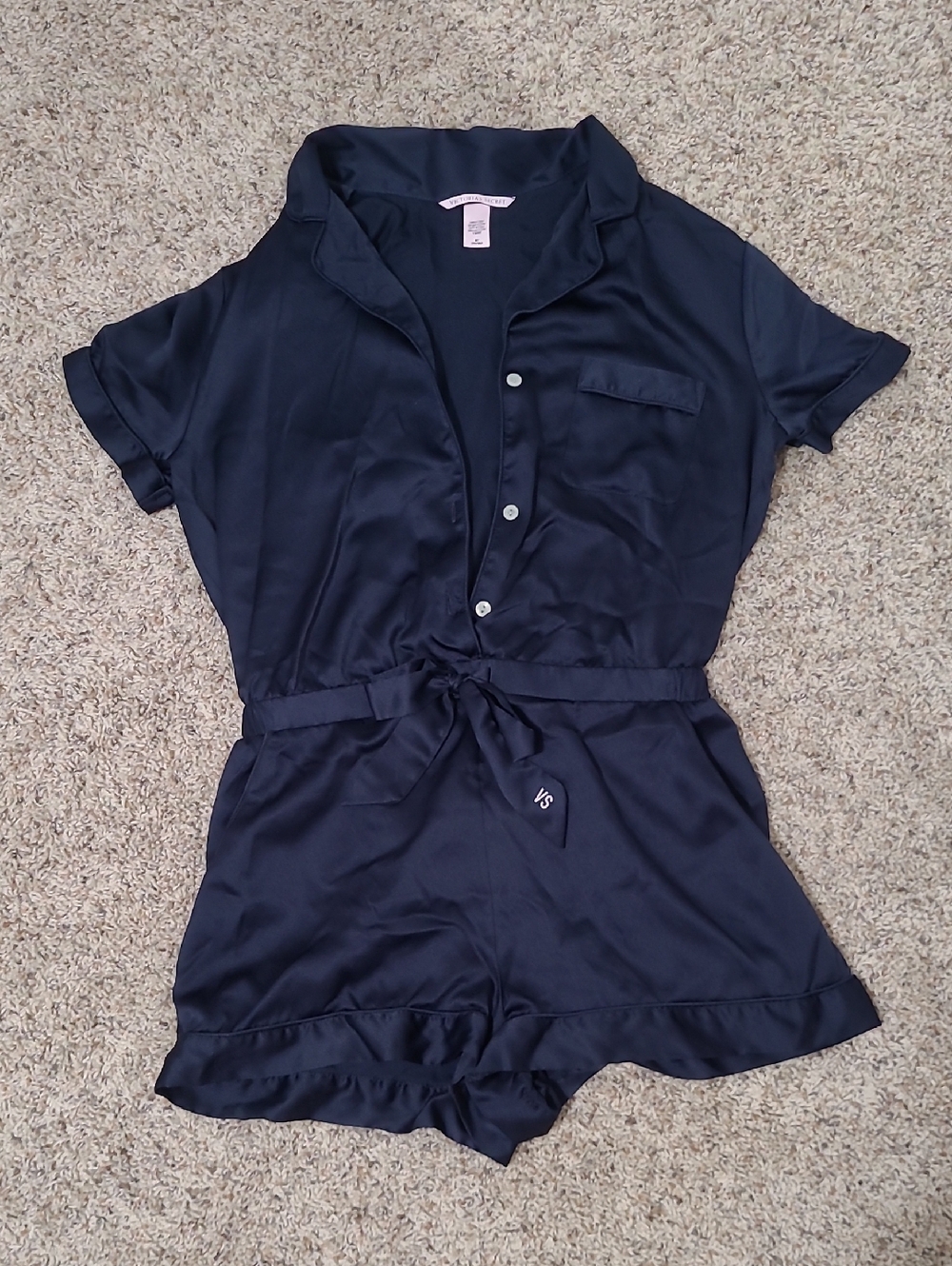 Victoria's Secret Navy Satin Romper